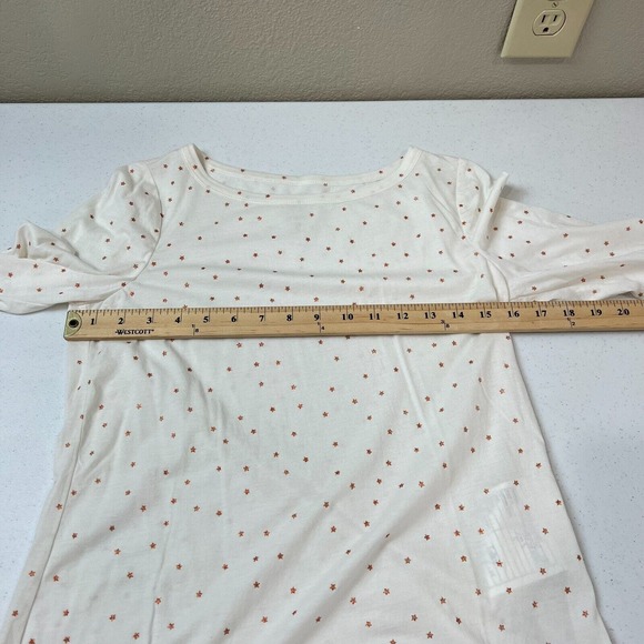 LA Vie Rebecca Taylor Women's Star Print Crewneck T-Shirt White Size Small - Picture 9 of 11